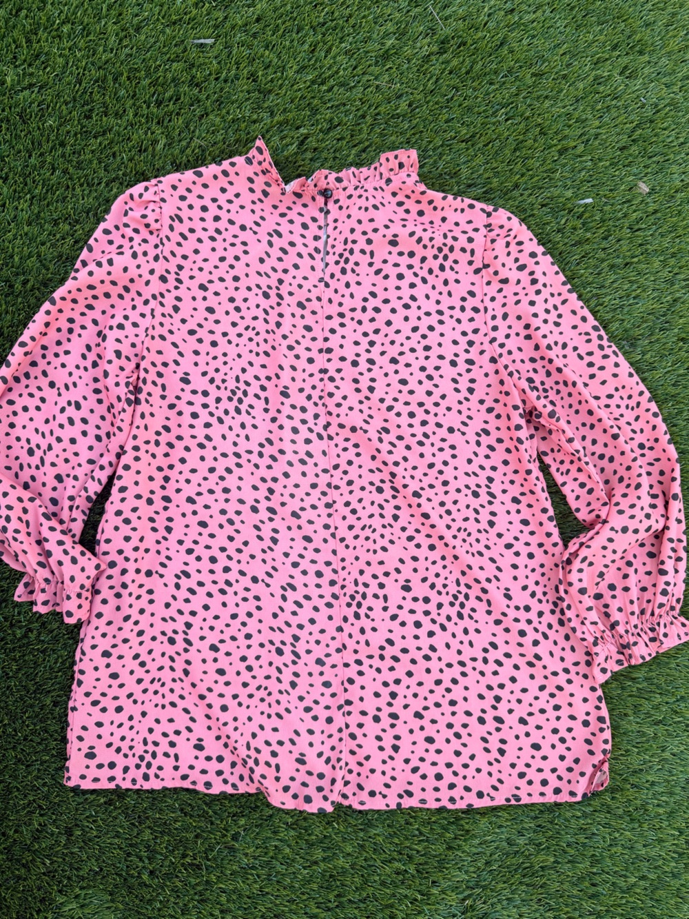 Amazon Animal Print Spotted Long-Sleeve Blouse